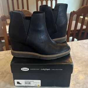 Dr. Scholl's Black Wedge Ankle Boots